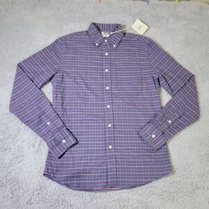 FAHERTY Oxford Shirt Mens XS Blue Red Hayes Check Casual Soft Long Sleeve